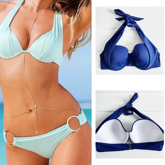 Victoria’s Secret Halter Push Up Swim Bikini Top - Picture 1 of 16